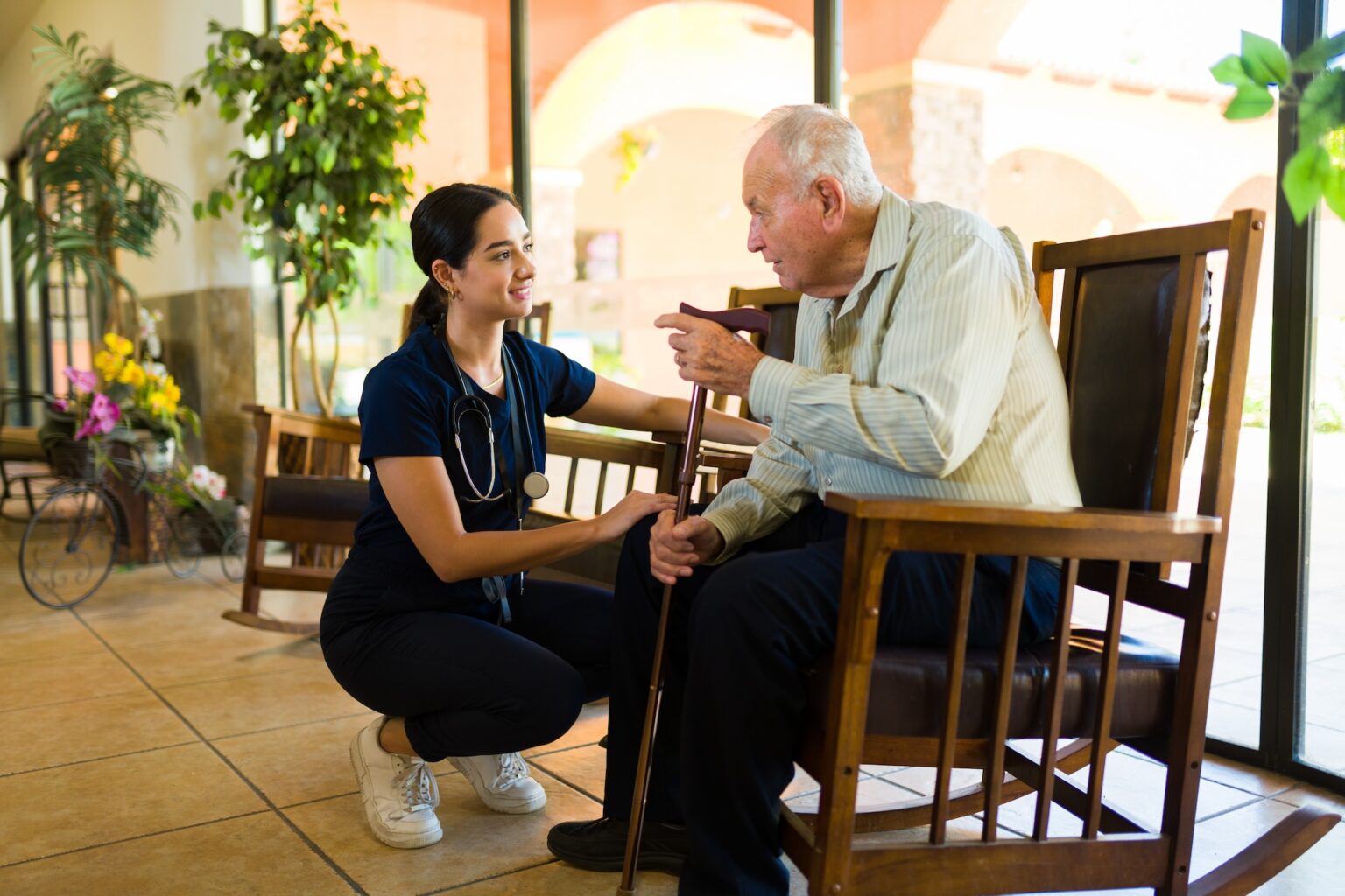 Trinity caregiver in a warm initial consultation with a senior client
